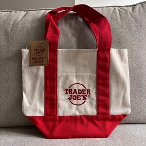 Trader Joe’s Mini Canvas Tote Bag - Red